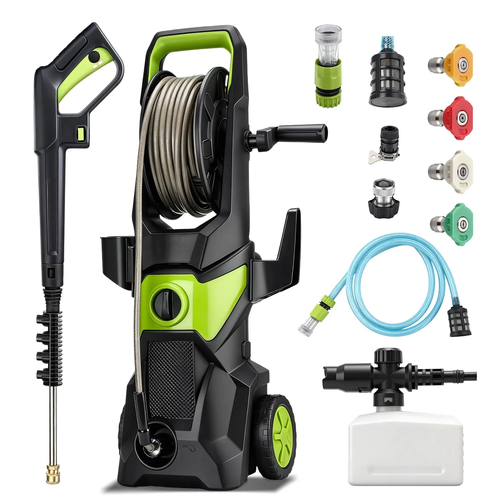 Electric Pressure Washer, 52.5 FT 5000PSI 3.2GPM Pressure Cleaner with 4 Nozzles