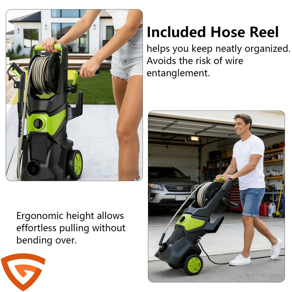 Electric Pressure Washer, 52.5 FT 5000PSI 3.2GPM Pressure Cleaner with 4 Nozzles