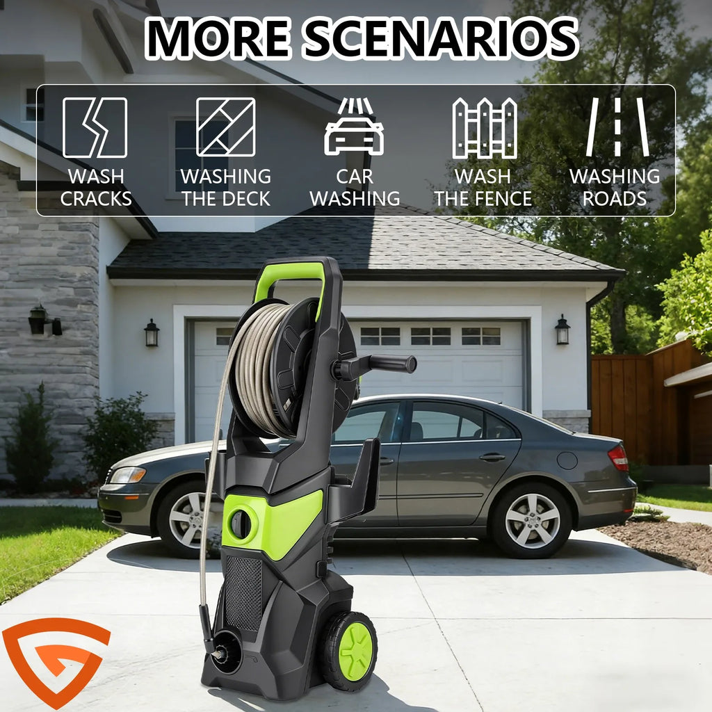 Electric Pressure Washer, 52.5 FT 5000PSI 3.2GPM Pressure Cleaner with 4 Nozzles